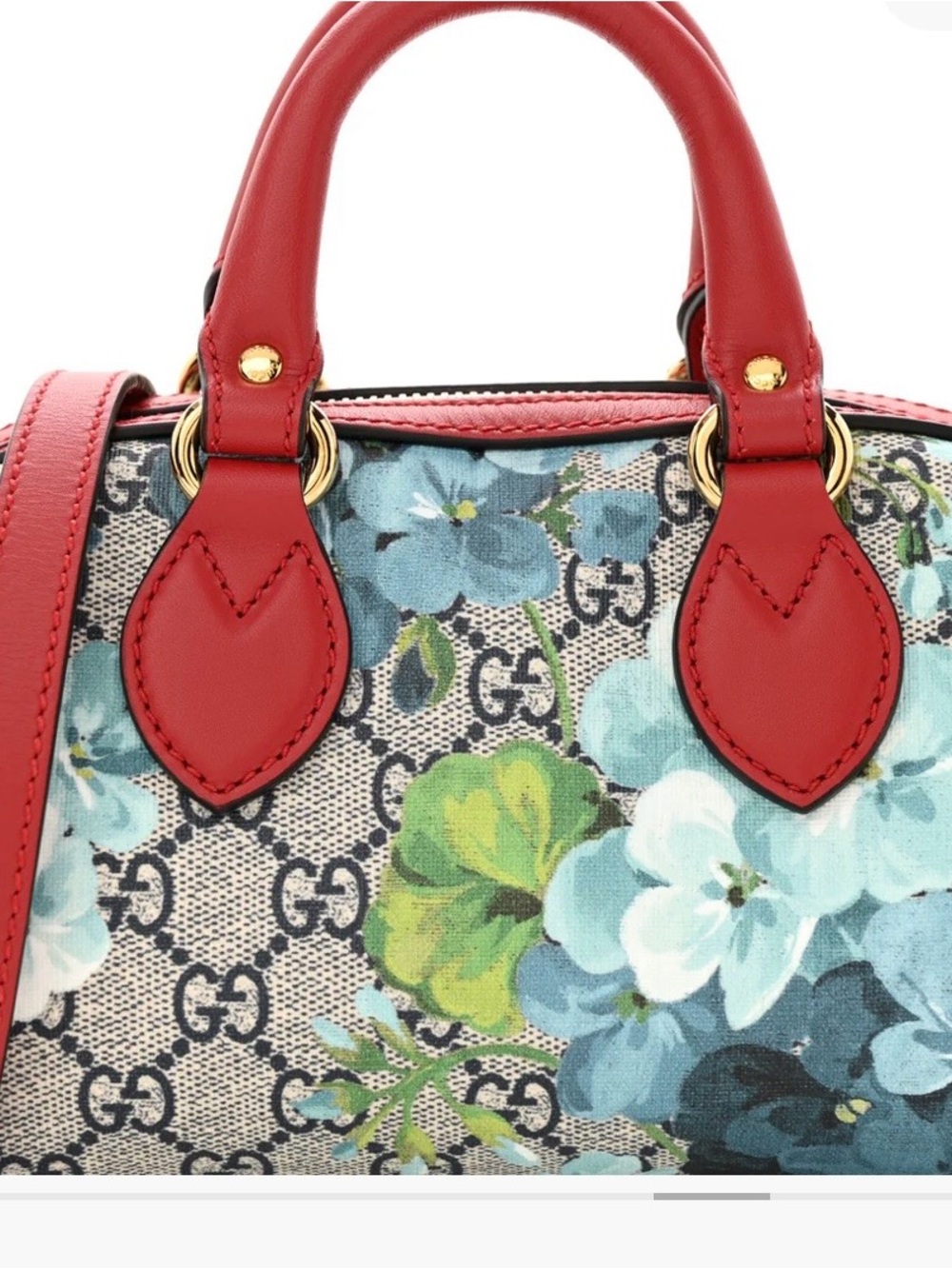 Gucci GG Supreme Monogram Blooms Mini
Boston Navy Blue Hibiscus AUTHENTIC - Picture 4 of 10